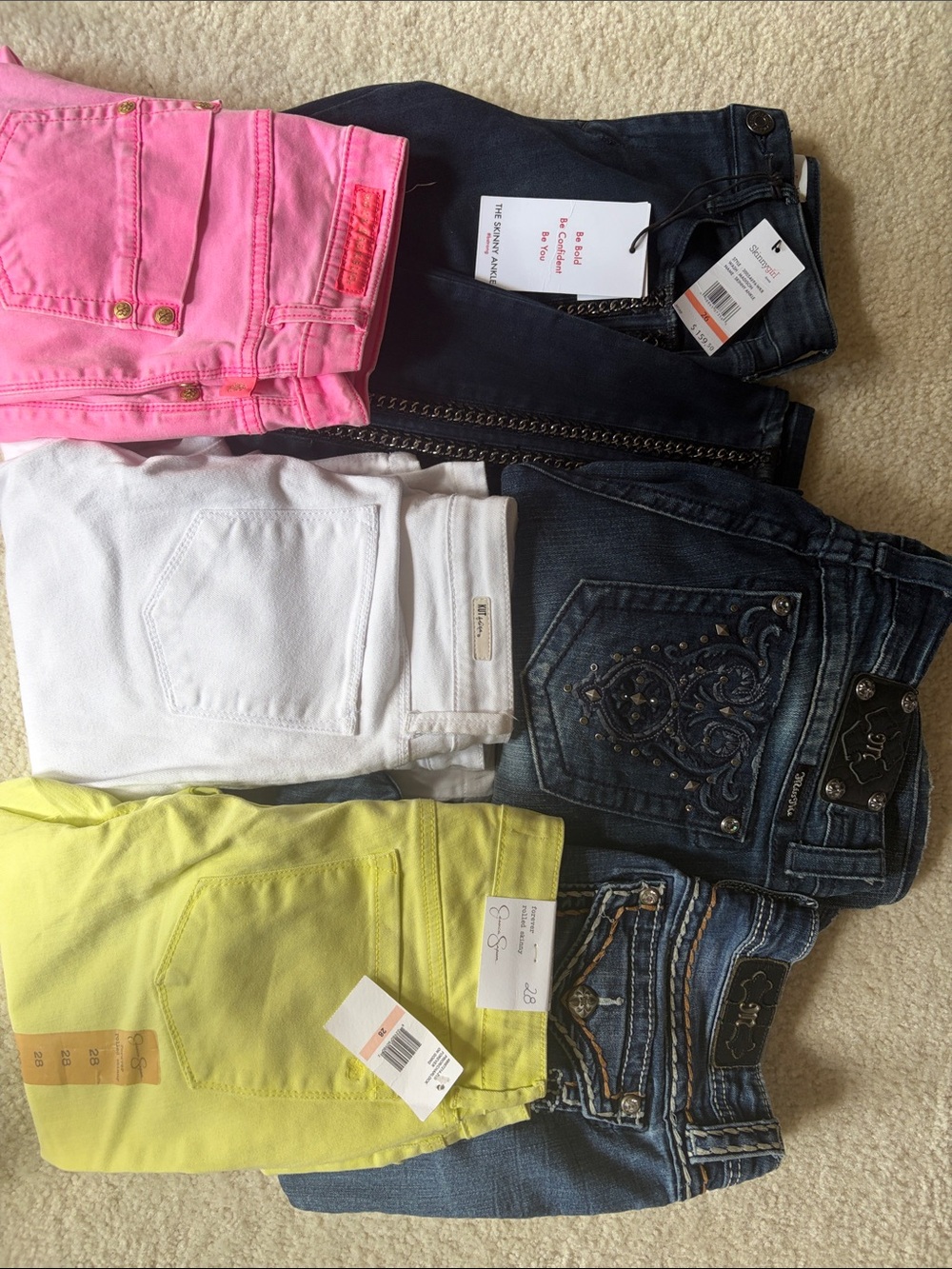 6pc Jeans Lot: MISS ME Rock&Republic Skinnygirl JessicaSimpson KUT Y2K